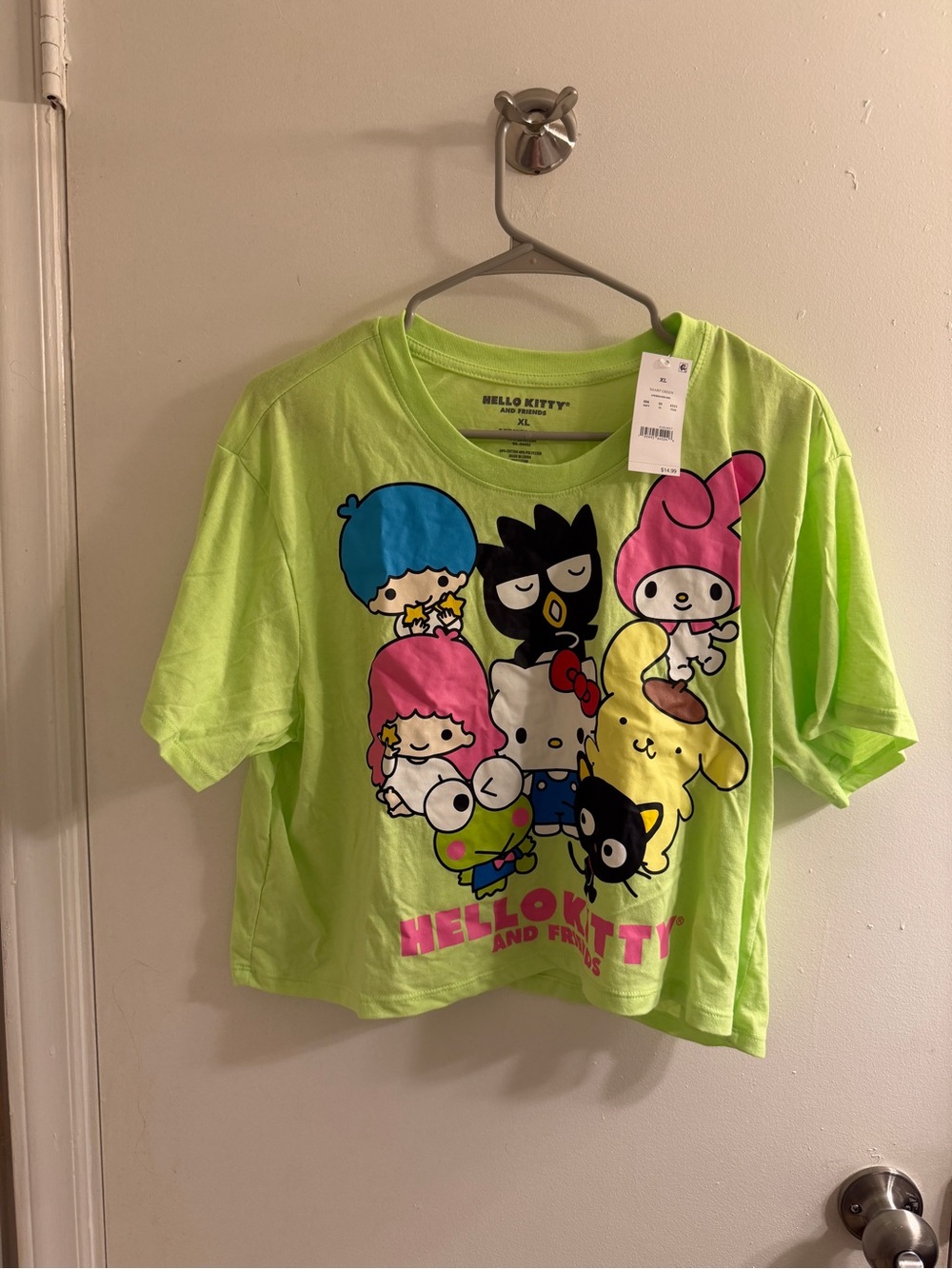 Hello Kitty Neon Green Graphic Crop Top